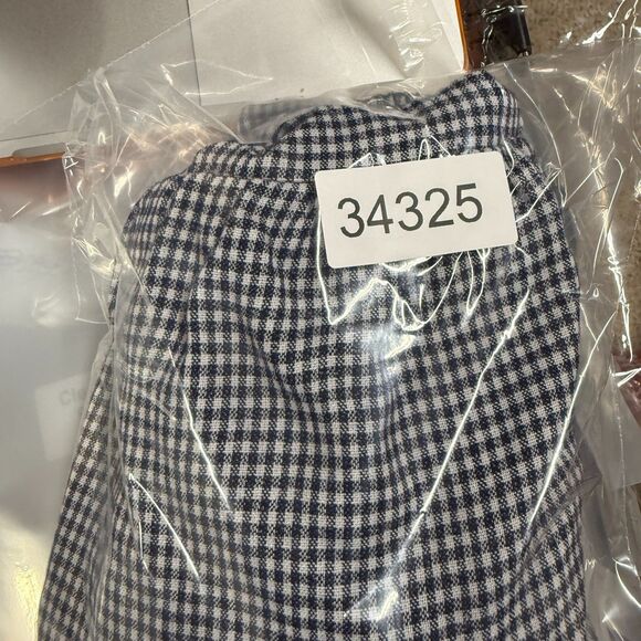 Ebby Andi Dress Women 14 Black Plaid Shift Short Sweetheart Button Sleeveless - Picture 6 of 6